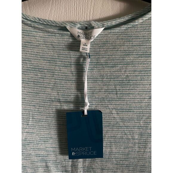 Market & Spruce Bravyan Button Back Detail Knit Tee Small Petite - Picture 5 of 6